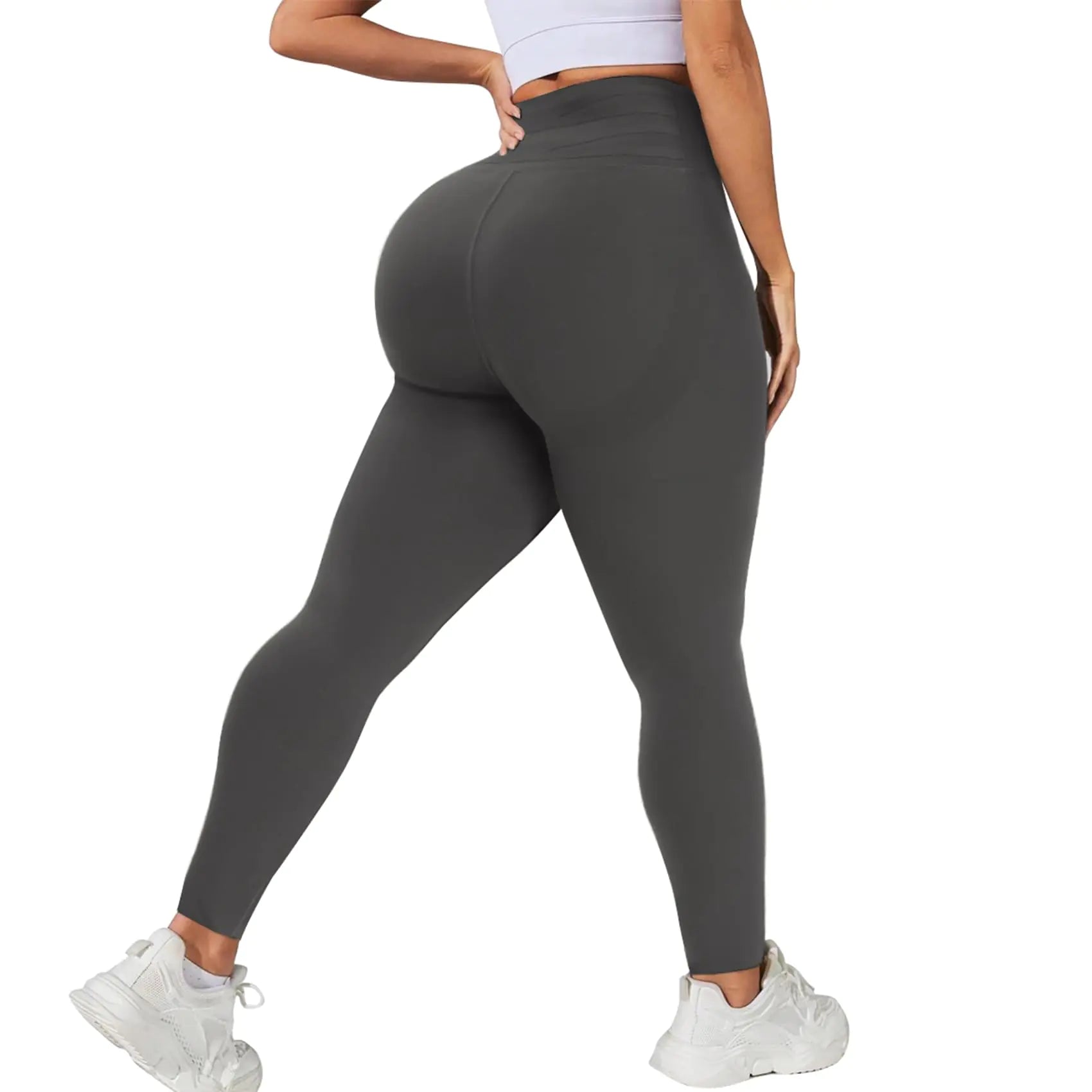 JGS1996 Plus Size Compression Leggings for Women Tummy Control High Waisted Corset Waist Trainer Butt Lifting Leggings Workout Booty Lift Shapewear Yoga Gym Pants B-Grey